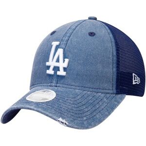 New Era Royal Los Angeles Dodgers Tonal Washed Trucker 9TWENTY Adjustable Hat